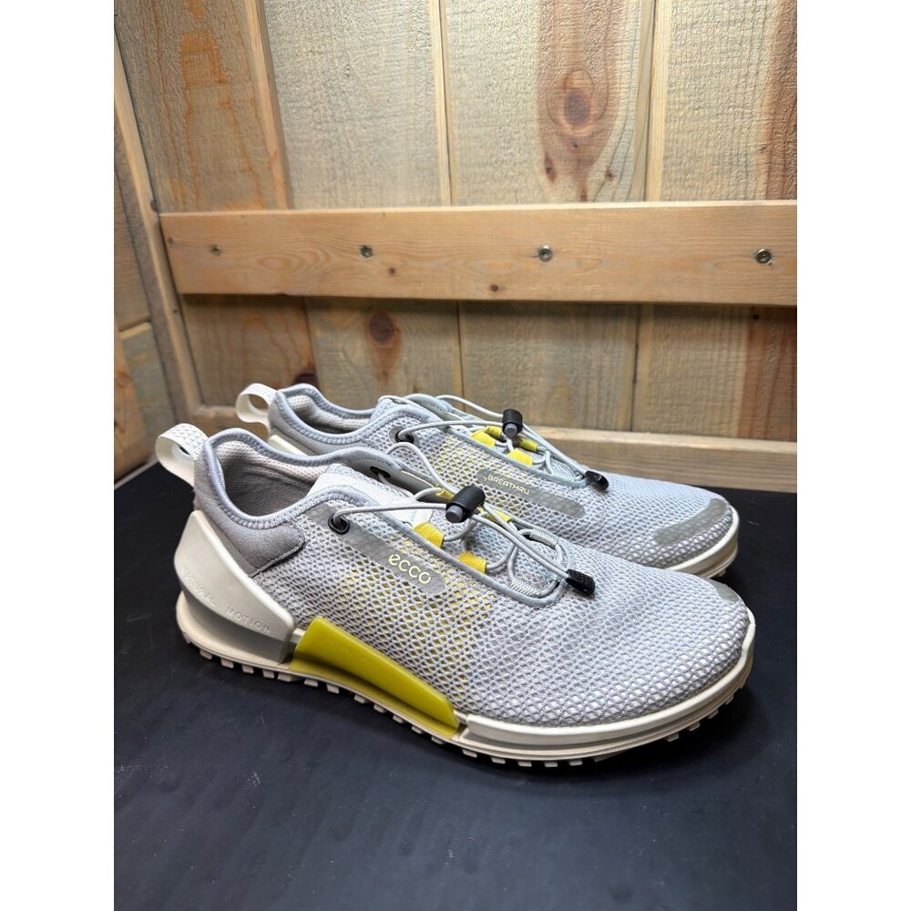 Ecco Biom 2.0 Grey/Yellow Breathru Cross-Trainer Sneakers Speedlaces US 8-8.5 EU